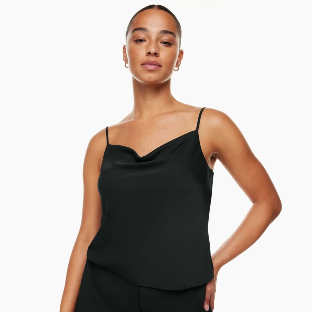 Aritzia Black Cowlneck Blouse